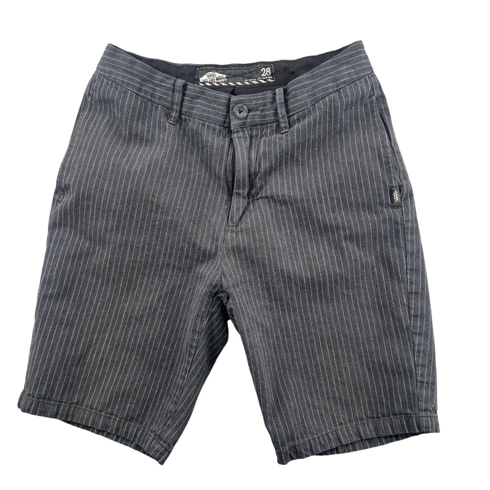 Vans Skater Grunge Pinstripe Chino Shorts Size 28 Gray Van Doren Collection